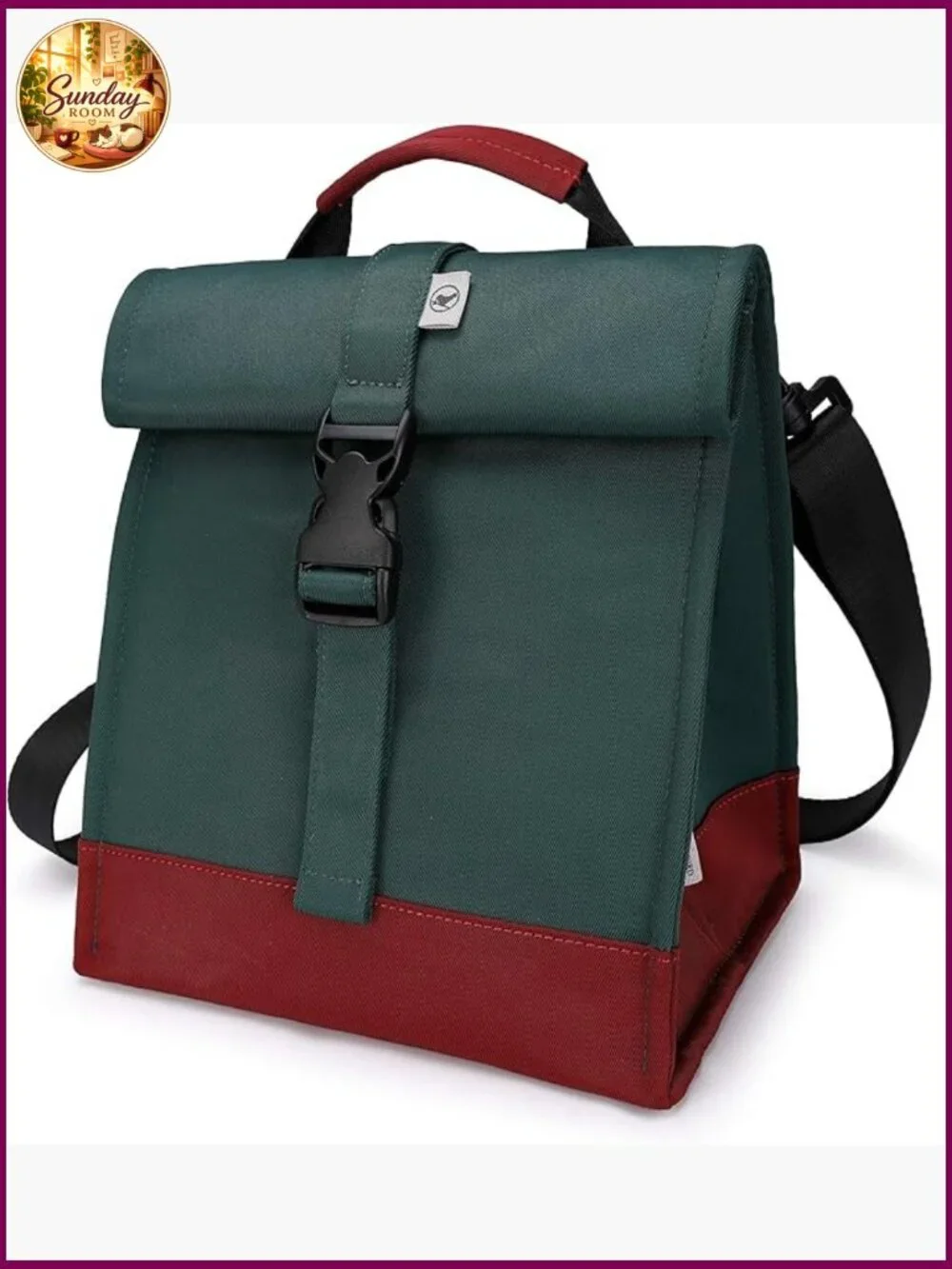 Insulated Rolltop Lunch Bag Tote with Shoulder Strap 8L Capacity